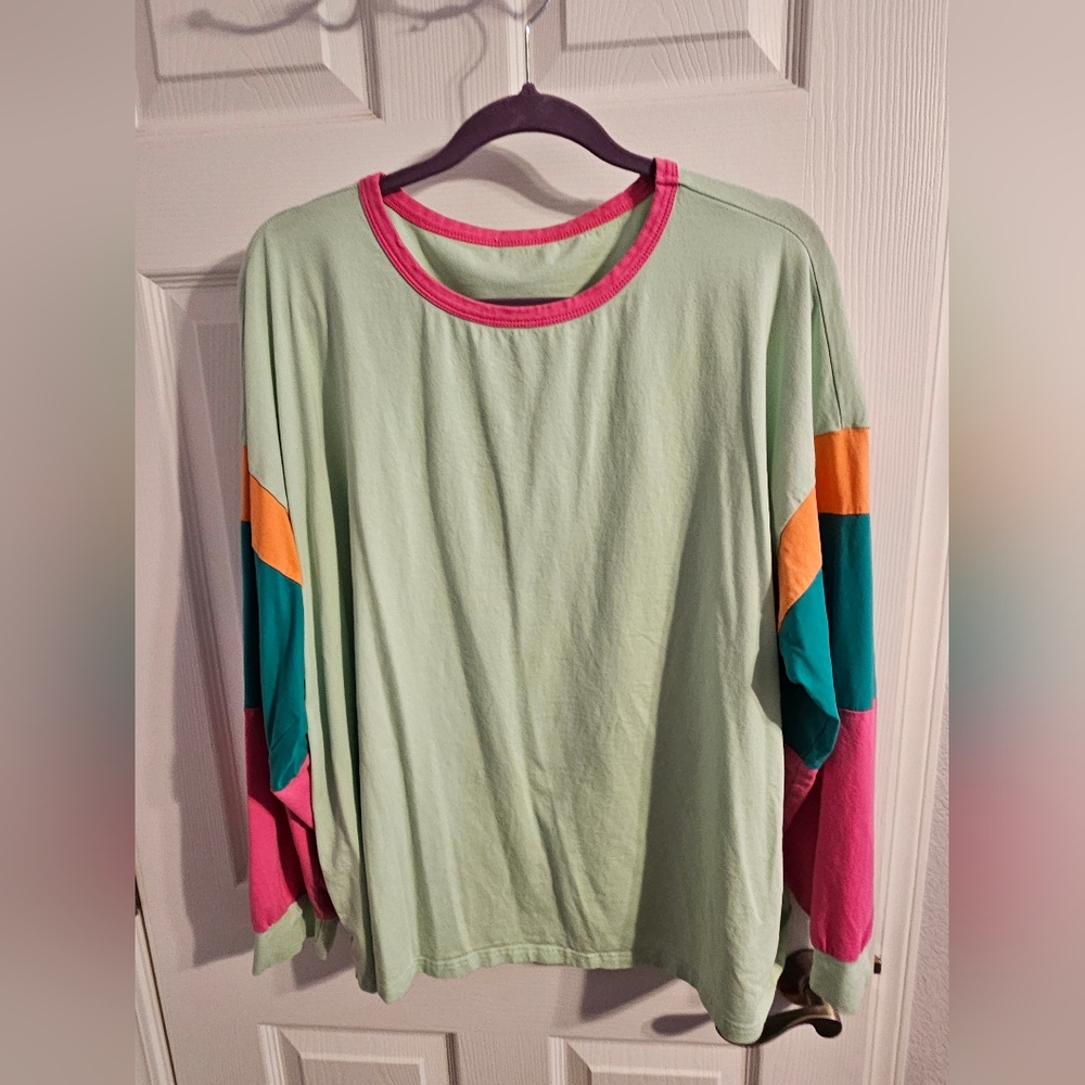 Colorful Long Sleeve Women's Top